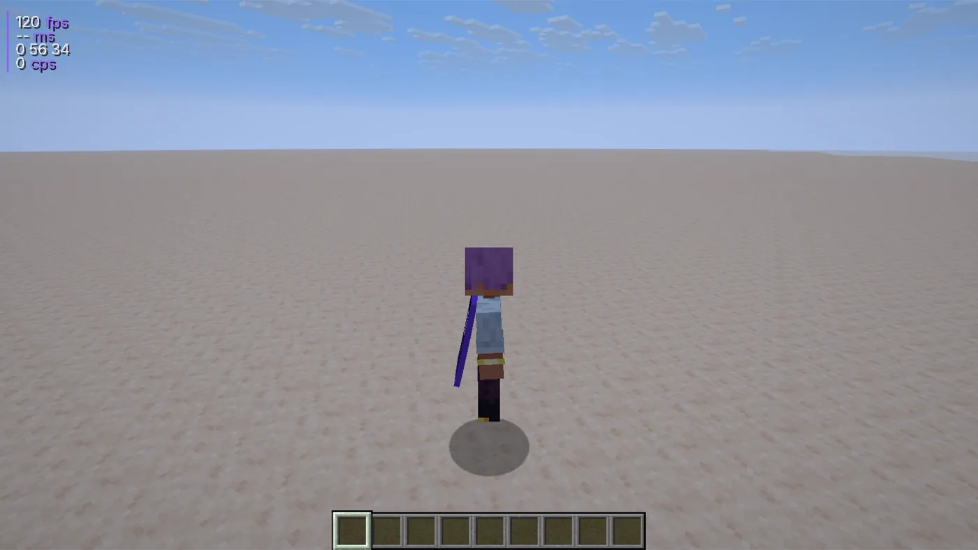 The Gravity cape seen from the side, curving away from the player like cloth